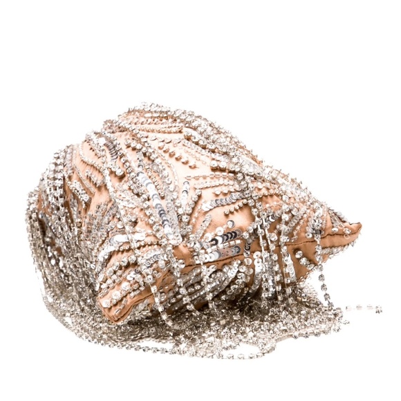 Retrofete Nude And Silver Crystal Fringe Bag New With Tags - Picture 4 of 8